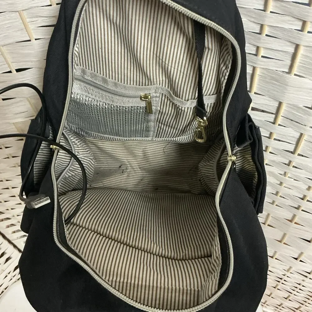 Lovevook 12” Backpack w/ USB & Multiple Pockets, Gold‎ Zipper